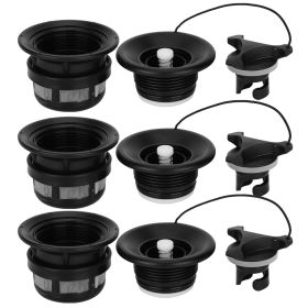 3Pcs Safety Air Valve with Filter Mesh Accessory for Inflatable Tent Boat Kayaksblack