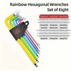 ThinkRider 8 Function Color Bike Repair Tools L-Wrench Bicycle Inner Hexagon Tool Hex Key Wrench Set1.5/2/2.5/3/4/5/6/8/10mm Bal