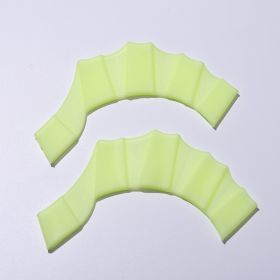 1pair Silicone Hand Webbed For Outdoor Diving Swimming (Color: yellow, size: large)