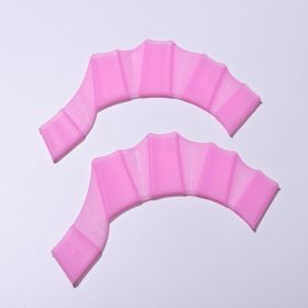 1pair Silicone Hand Webbed For Outdoor Diving Swimming (Color: pink, size: small)