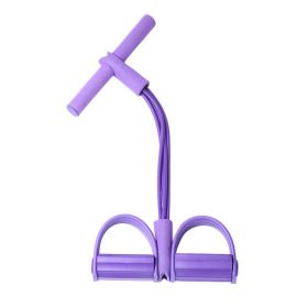 Pedal Resistance Bands Foot Pedal Pull Rope Resistance Exercise Yoga Equipment For Abdomen Waist Arm Leg Stretching Slimming Training (Color: PURPLE)