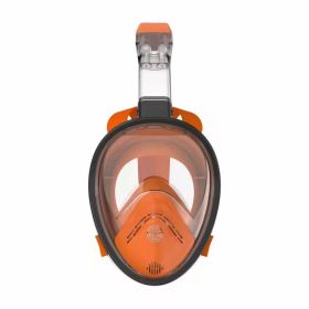 Snorkeling Mask; Full Face Snorkeling & Diving Mask With 180° Panoramic View With Longer Vent Tube; Waterproof; Anti-Fog & Anti-Leak Technology Mask; (Color: orange, size: L/XL)