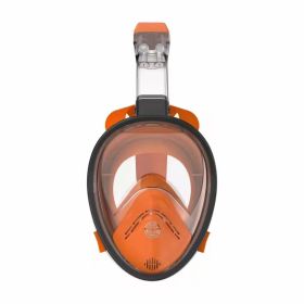 Snorkeling Mask; Full Face Snorkeling & Diving Mask With 180° Panoramic View With Longer Vent Tube; Waterproof; Anti-Fog & Anti-Leak Technology Mask; (Color: orange, size: S/M)