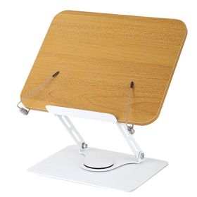 Book Stand for Reading, Adjustable Book Holder with 360° Swivel Base (Color: yellow)