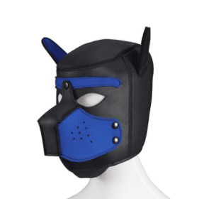 Dog Masque With Ears Soft Rubber Animal Dog Masks Full Head Puppy Masque (Color: Blue)
