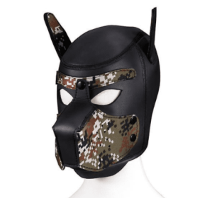 Dog Masque With Ears Soft Rubber Animal Dog Masks Full Head Puppy Masque (Color: camouflage color)