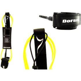 DORSAL Premium Surfboard 6 7 8 9 10 FT Surf Leash - Yellow (Color: yellow, size: 7 FT FCS Style)