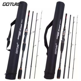 Goture Xceed 4 Setions Travel Fishing Rod With Fuji Guide Ring Carbon Fiber 1.98-3.6M Spinning Casting Lure Rod For Carp Fishing (Length: Spin-2.28m-UL(FUJI))
