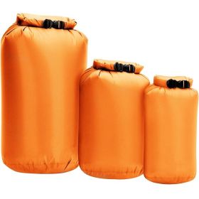3 pcs/set Waterproof Dry Bag Pack Sack Outdoor 8L 40L 70L Swimming Bag Storage Pouch Ultralight Camping Boating Water Bag (Color: F orange)