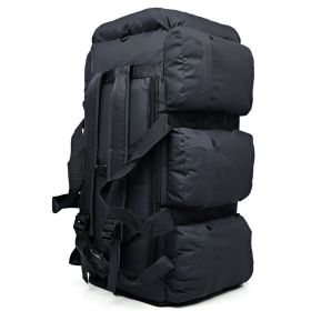 Outdoor 90L Men Tactical Luggage Bag Super Capacity Mountaineering Bags Waterproof Men Backpack Travel Camping Tent Bag (Color: Black)